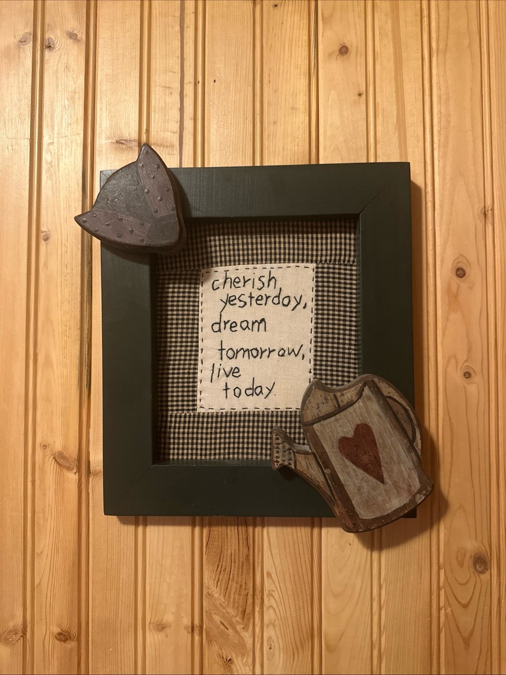 Primitive Wood Wall Art Decor Sign Cherish Yesterday Live Today Country Home